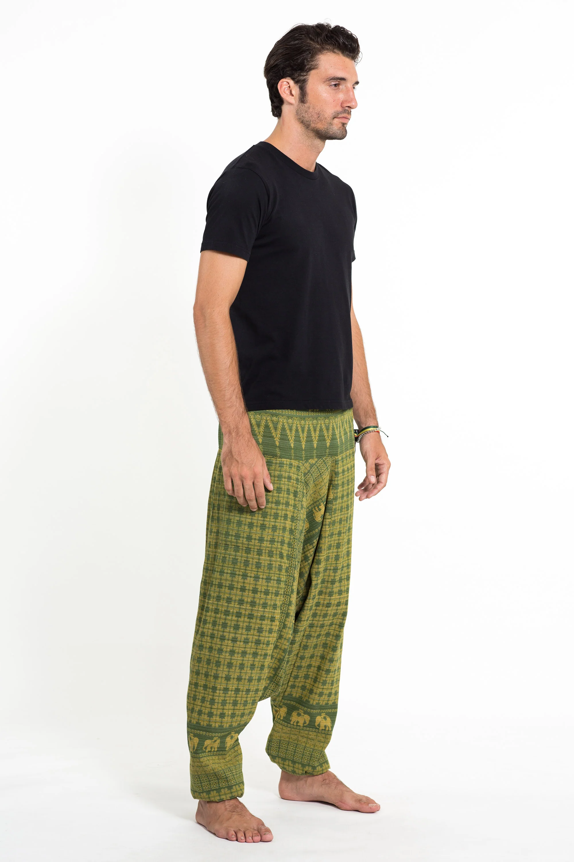 705-Hill-Tribe-Elephant-Men-s-Elephant-Pants-in-Green-3.webp Hill Tribe Elephant Men's Elephant Pants in Green