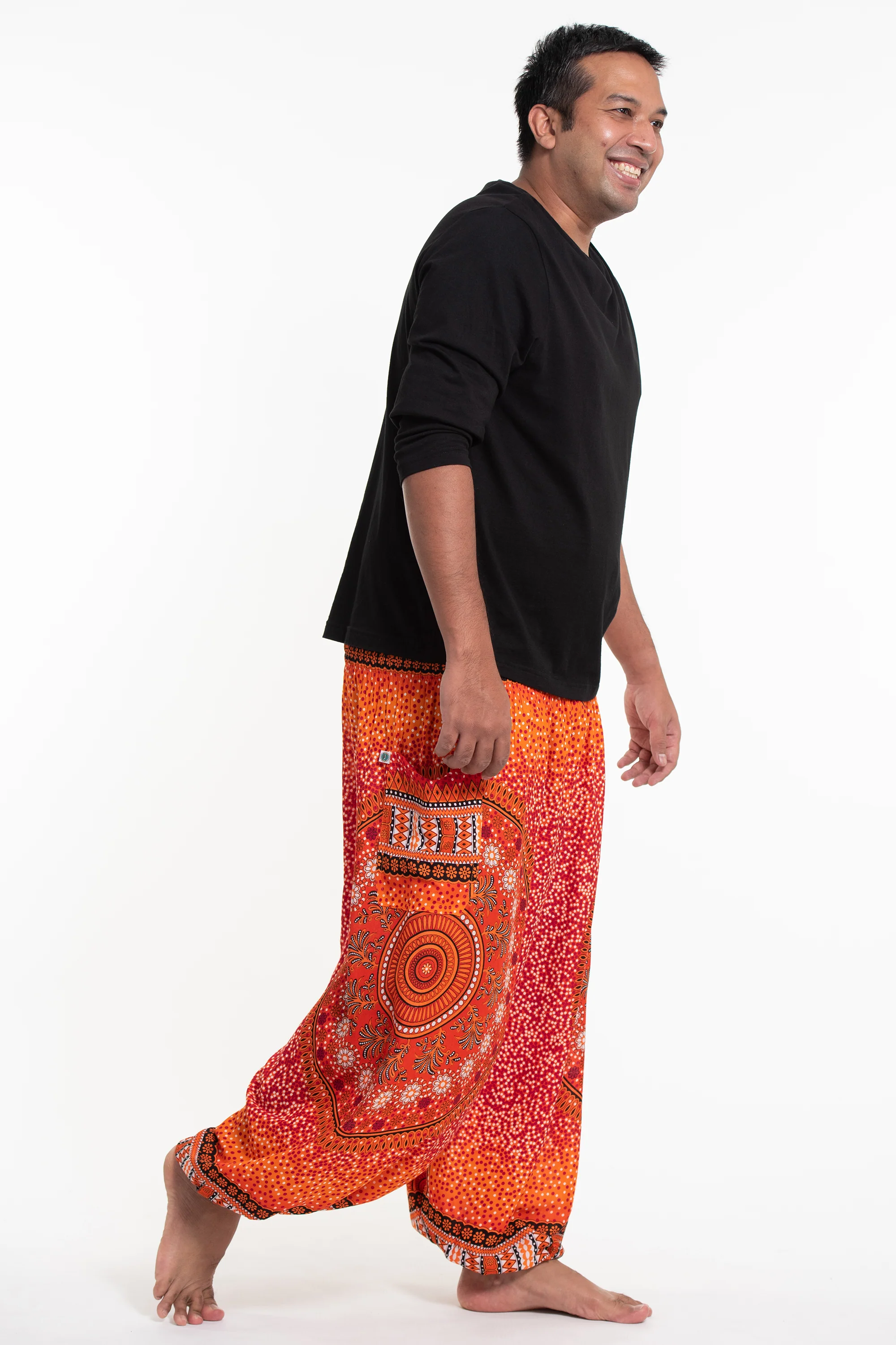 709-Plus-Size-Tribal-Chakras-Men-s-Harem-Pants-in-Orange-3.webp Plus Size Tribal Chakras Men's Harem Pants in Orange