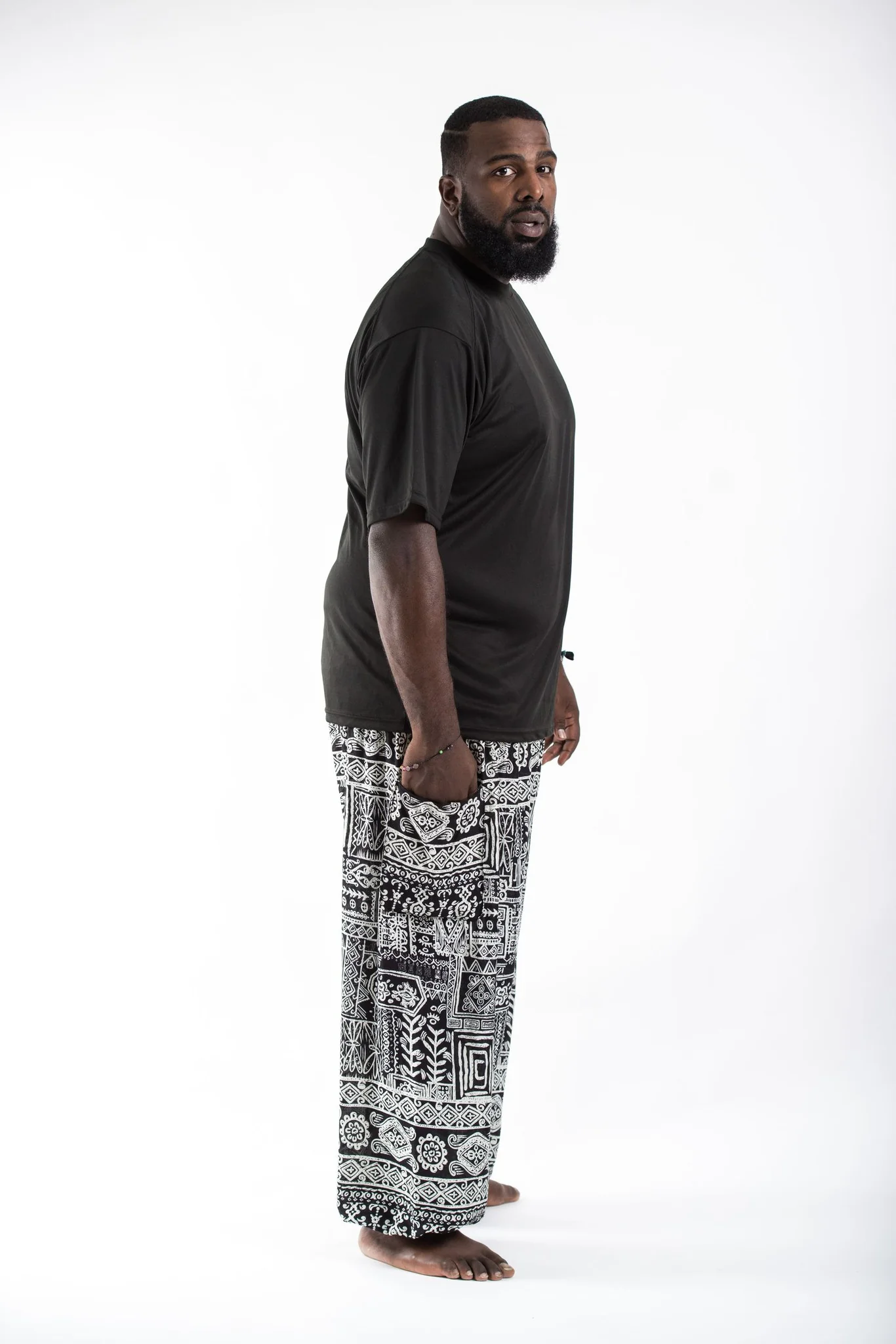 718-Plus-Size-Tribal-Prints-Men-s-Harem-Pants-in-Black-3.webp Plus Size Tribal Prints Men's Harem Pants in Black