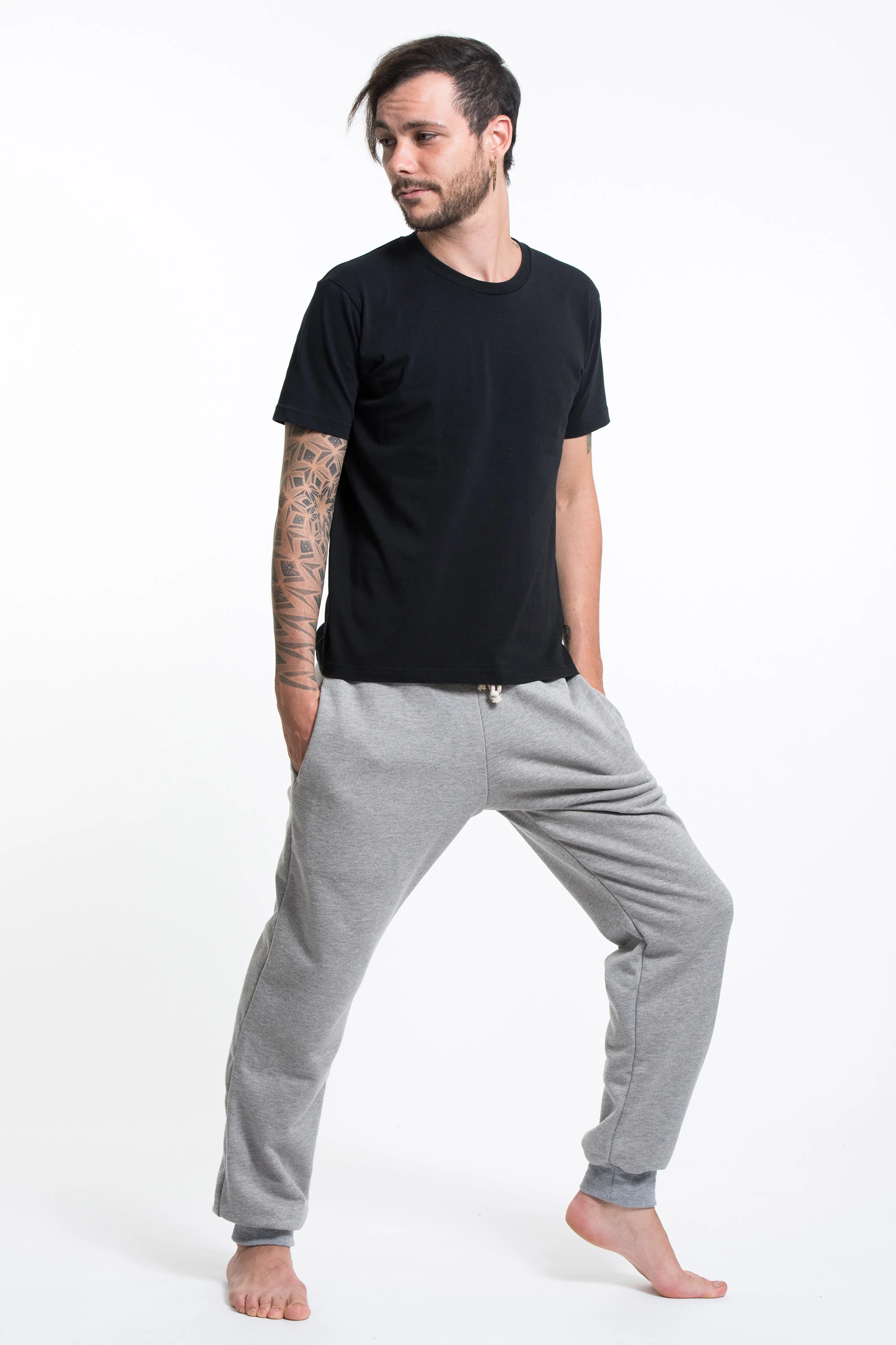 Men's Terry Pants with Aztec Pockets in Gray (Size S - XL )