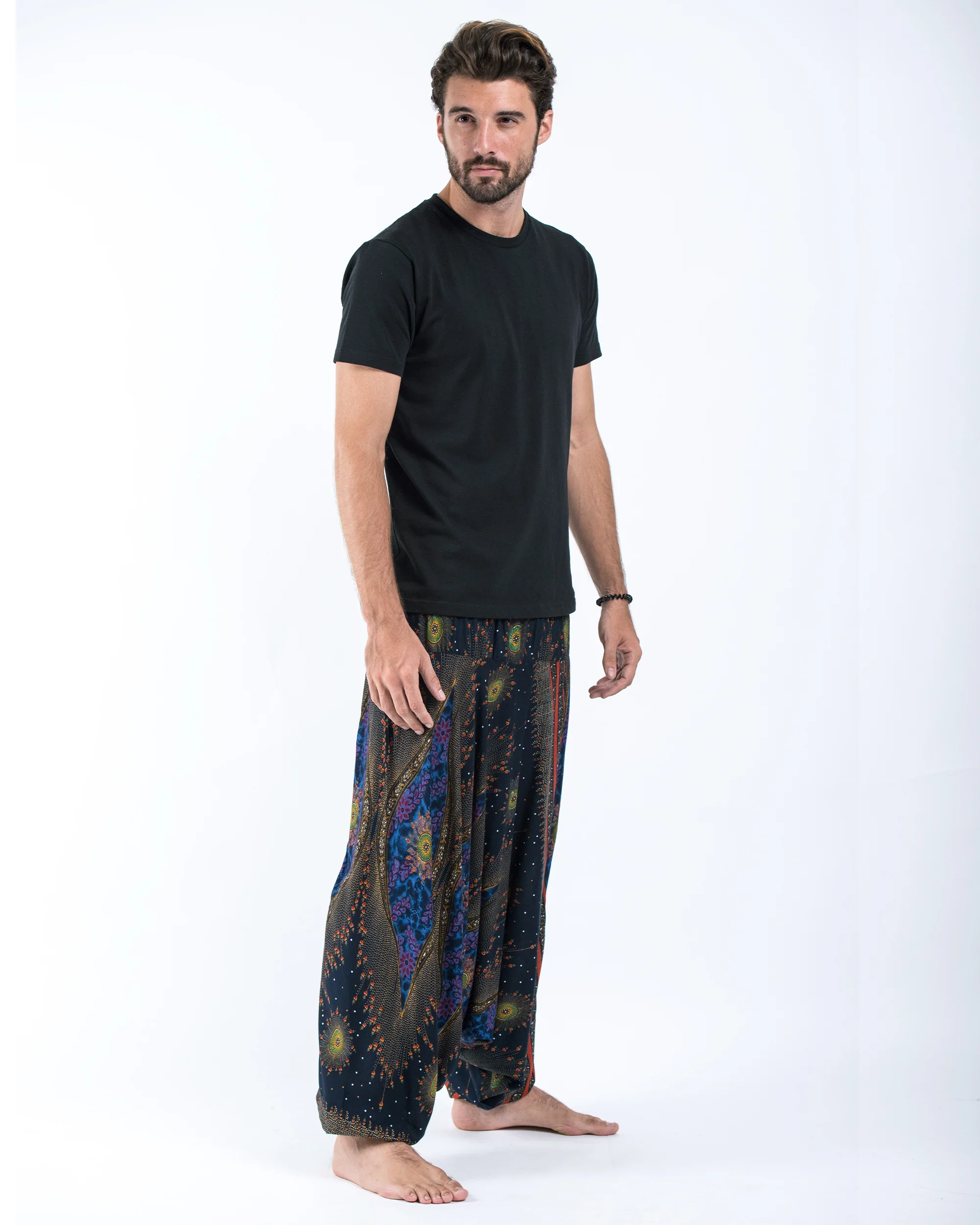 727-Peacock-Eye-Drop-Crotch-Men-s-Harem-Pants-in-Navy-3.webp Peacock Eye Drop Crotch Men's Harem Pants in Navy