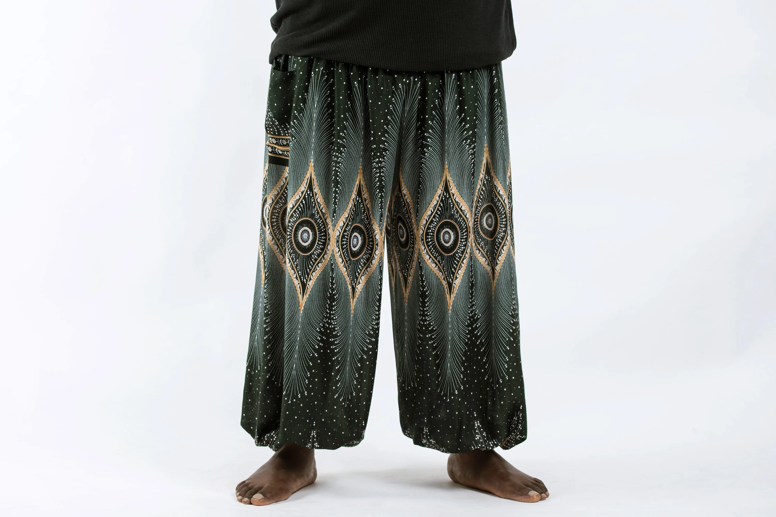 733-Plus-Size-Diamond-Peacock-Men-s-Harem-Pants-in-Green-2.webp Plus Size Diamond Peacock Men's Harem Pants in Green