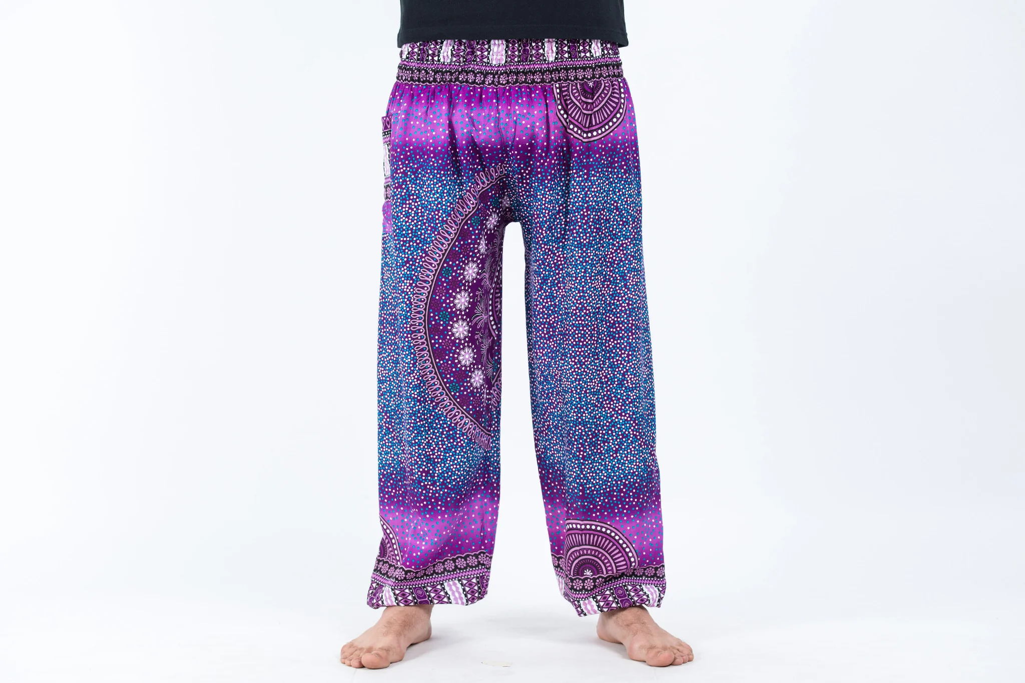 Tribal Chakras Men's Harem Pants in Purple