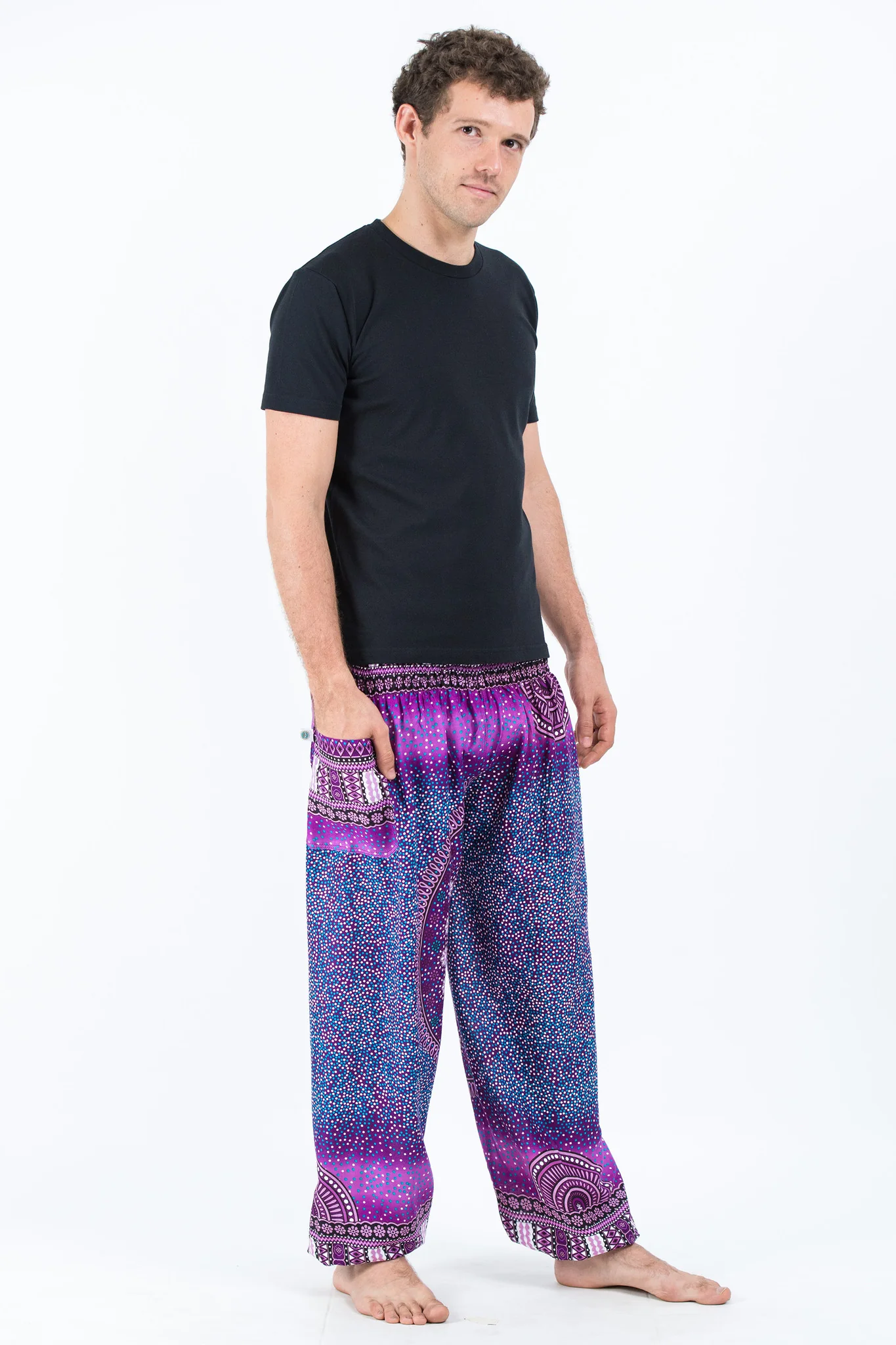 734-Tribal-Chakras-Men-s-Harem-Pants-in-Purple-3.webp Tribal Chakras Men's Harem Pants in Purple