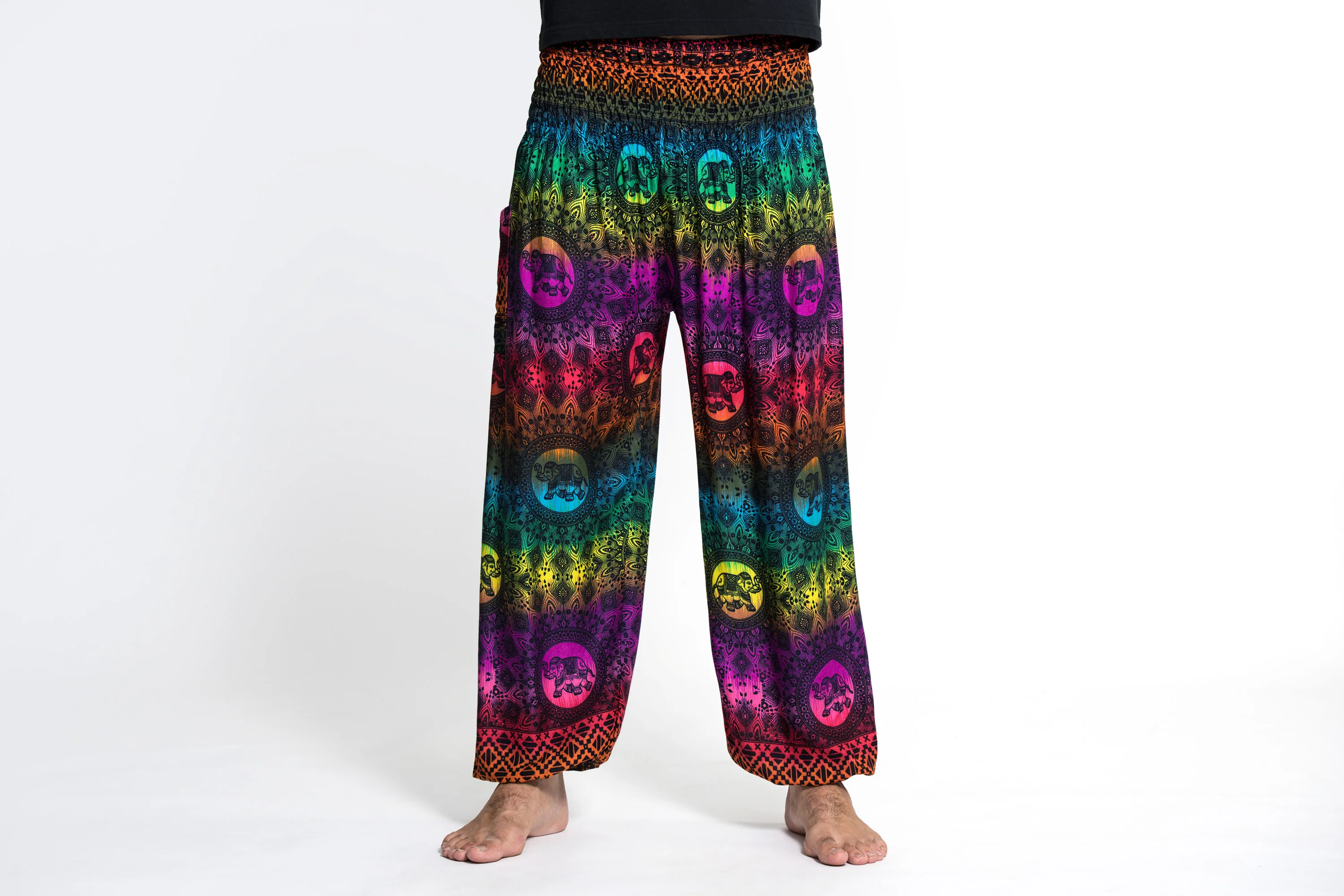 Rainbow Elephant Men's Elephant Pants in Purple