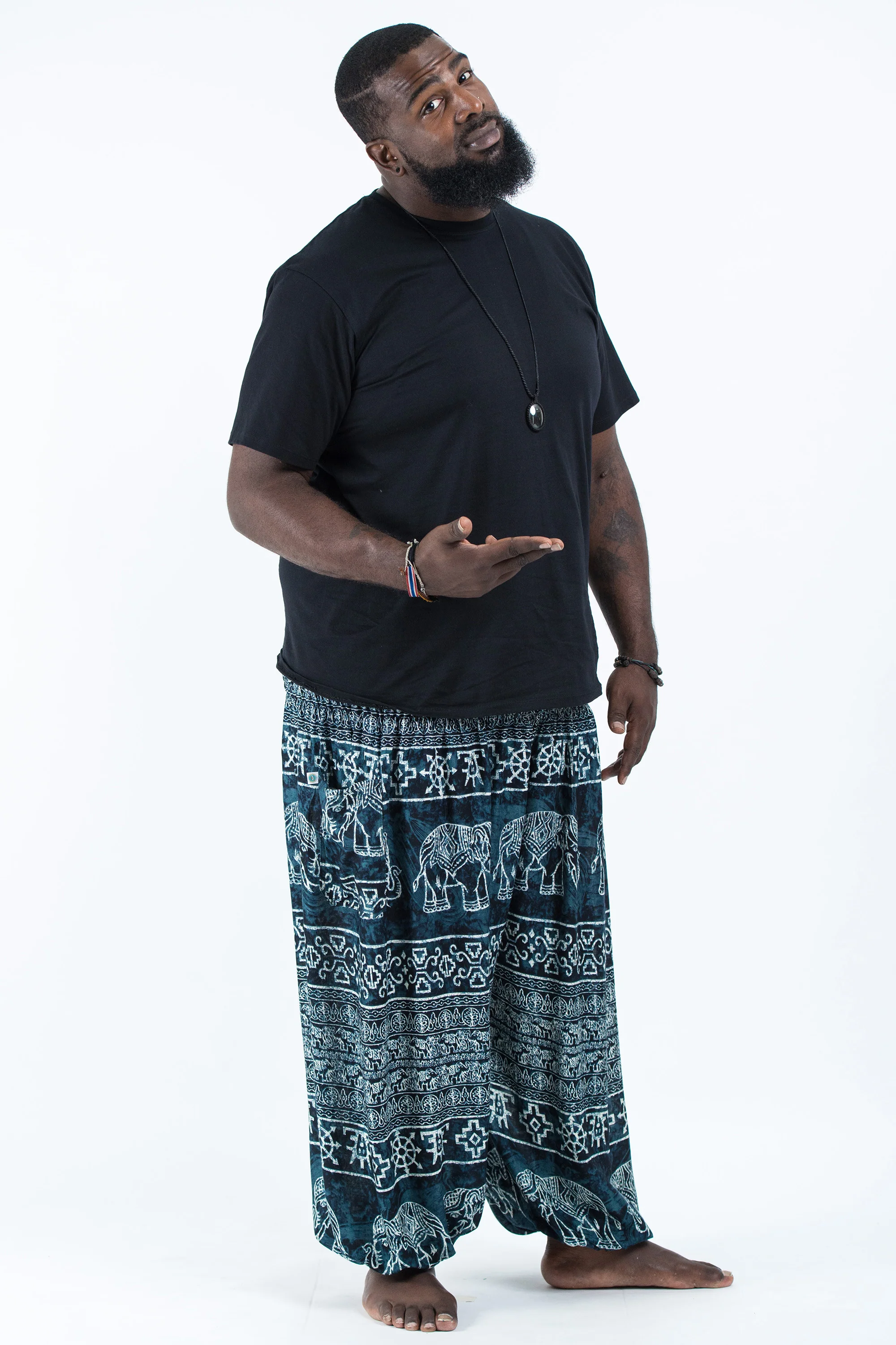 752-Plus-Size-Marble-Elephant-Men-s-Elephant-Pants-in-Black-3.webp Plus Size Marble Elephant Men's Elephant Pants in Black