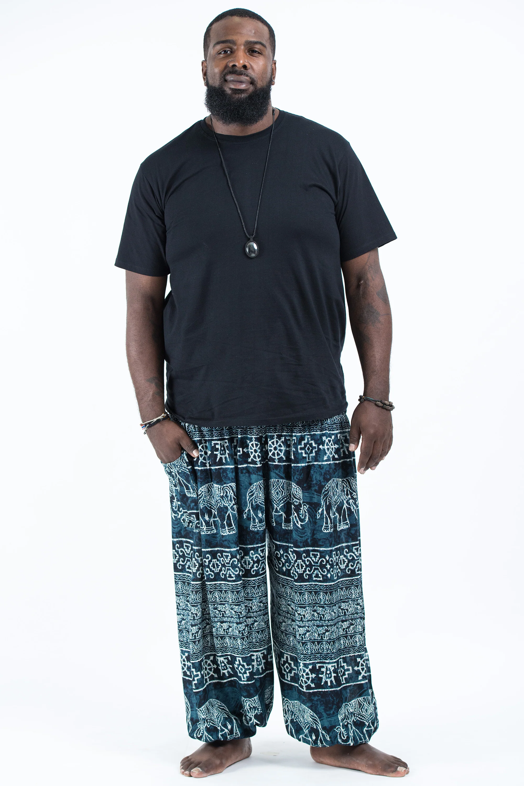 752-Plus-Size-Marble-Elephant-Men-s-Elephant-Pants-in-Black-4.webp Plus Size Marble Elephant Men's Elephant Pants in Black