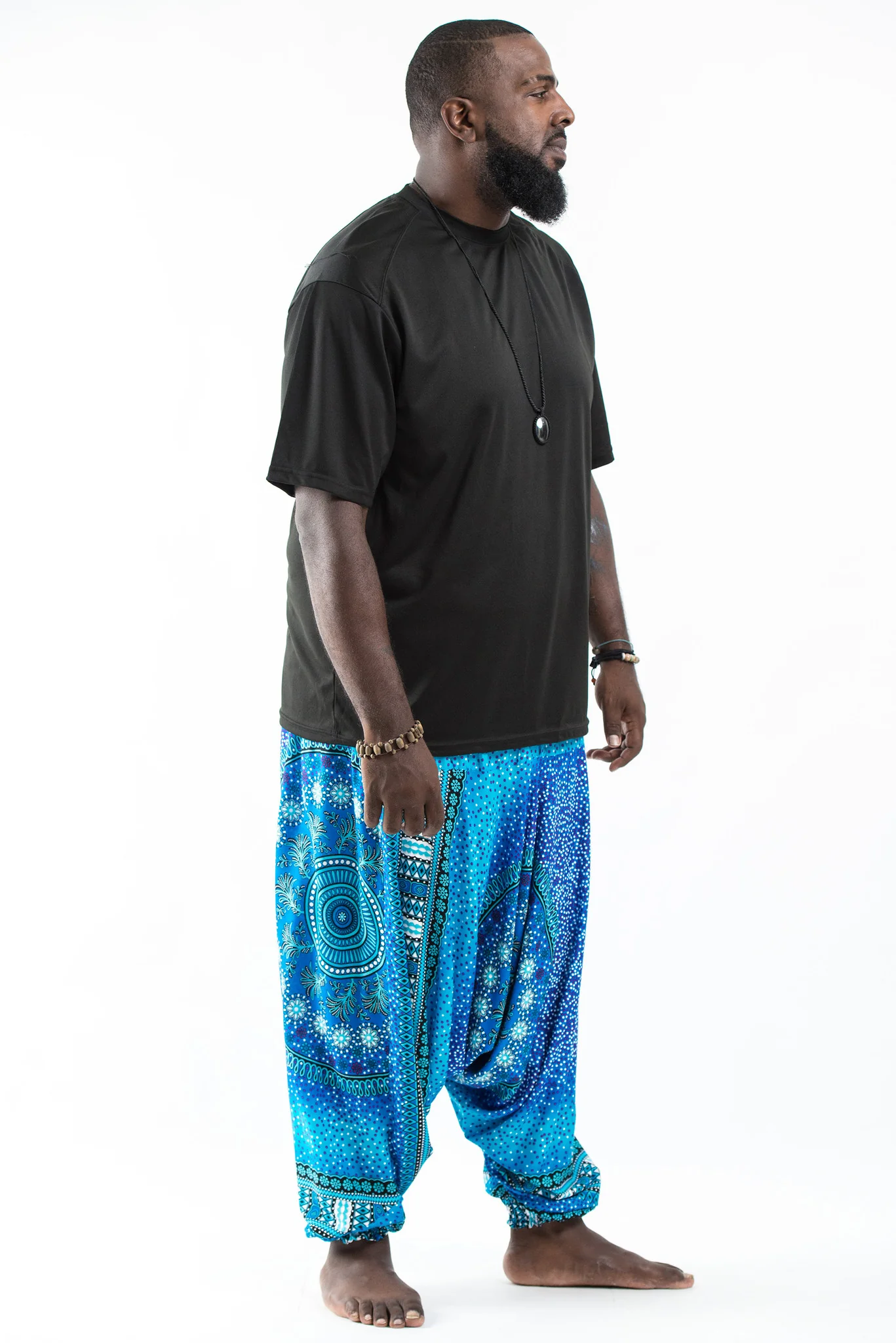 757-Plus-Size-Tribal-Chakras-Drop-Crotch-Men-s-Harem-Pants-in-Blue-3.webp Plus Size Tribal Chakras Drop Crotch Men's Harem Pants in Blue