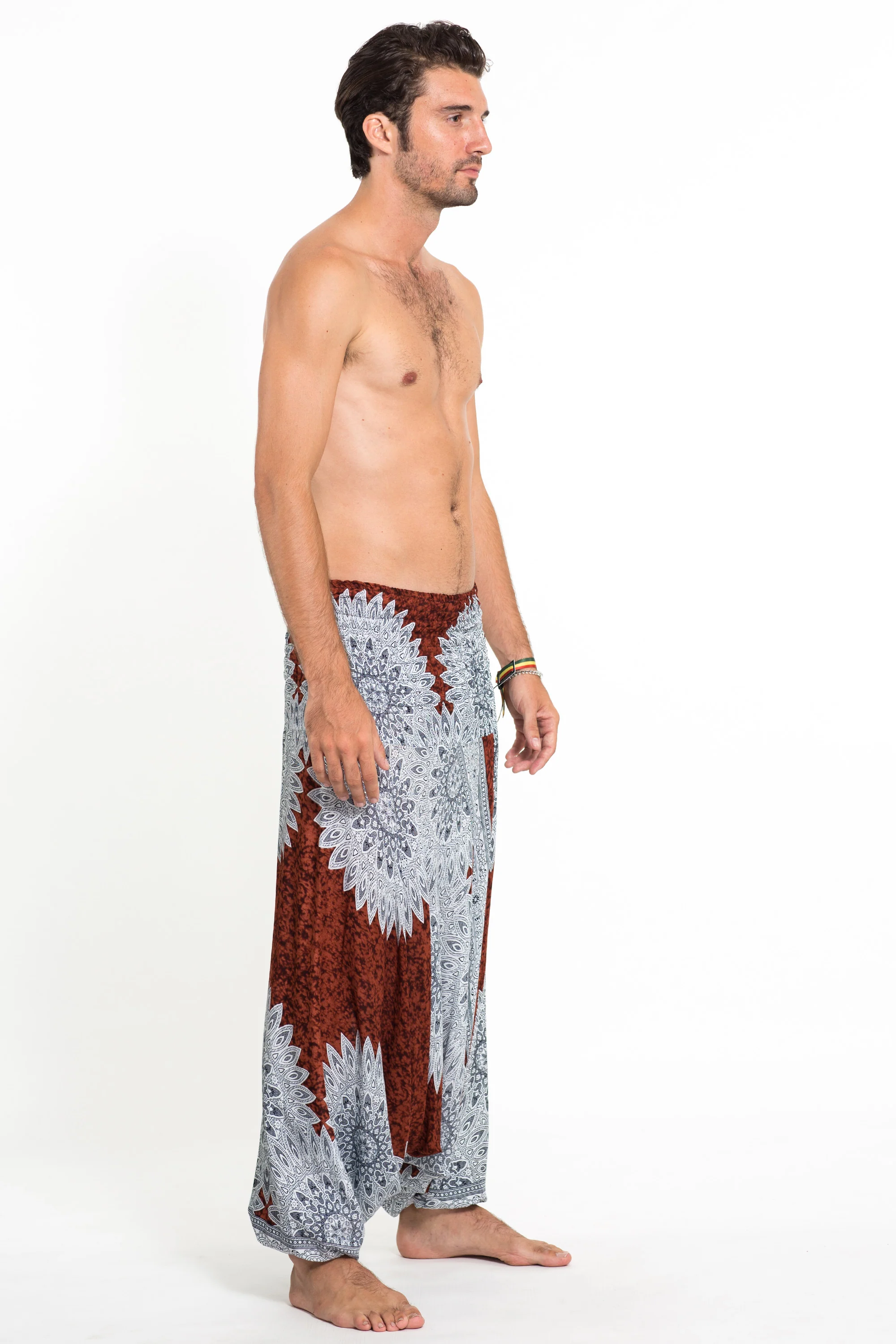 759-Marble-Mandalas-Drop-Crotch-Men-s-Harem-Pants-in-Brown-4.webp Marble Mandalas Drop Crotch Men's Harem Pants in Brown