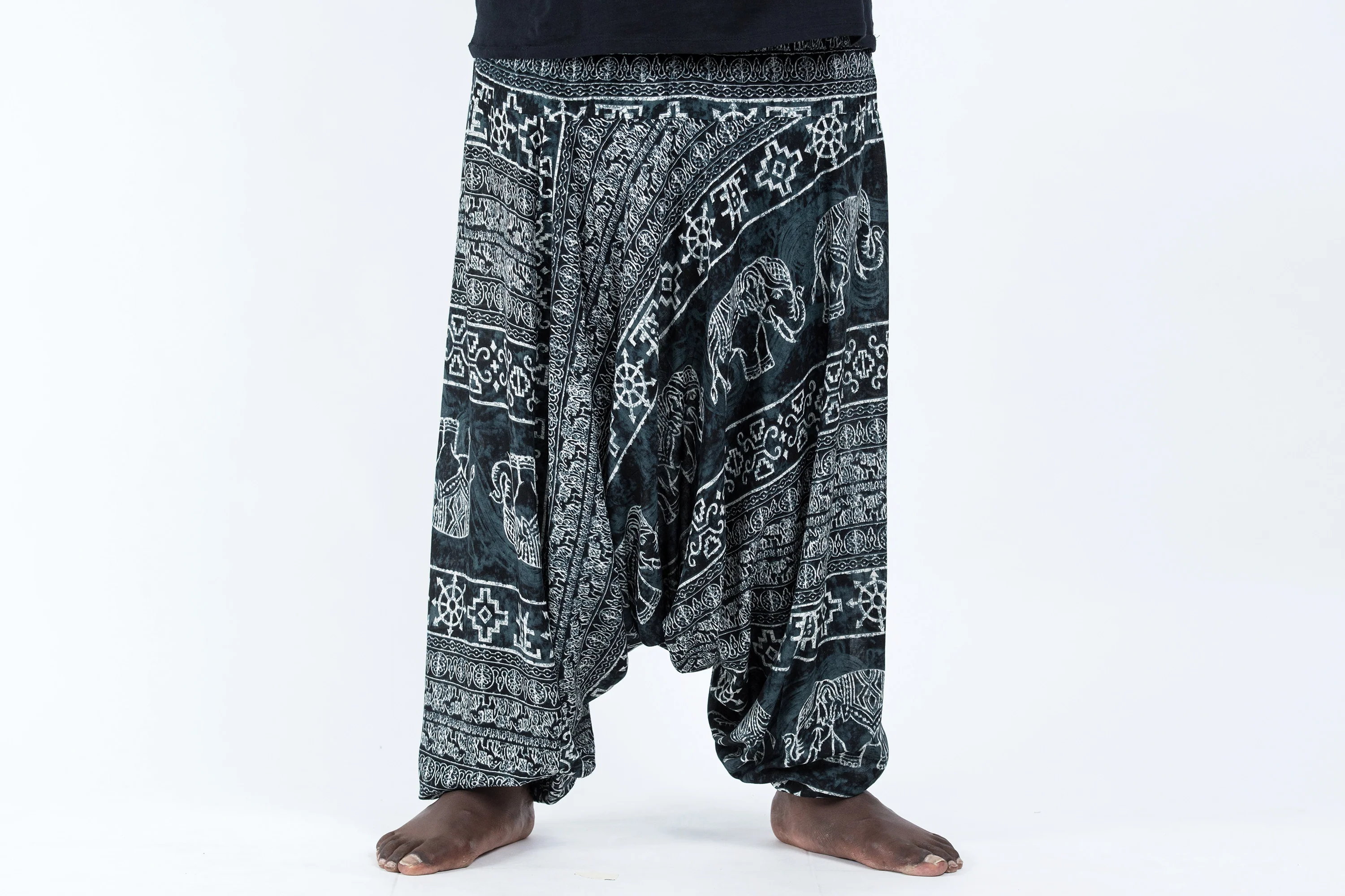 760-Plus-Size-Marble-Elephant-Drop-Crotch-Men-s-Elephant-Pants-in-Black-2.webp Plus Size Marble Elephant Drop Crotch Men's Elephant Pants in Black
