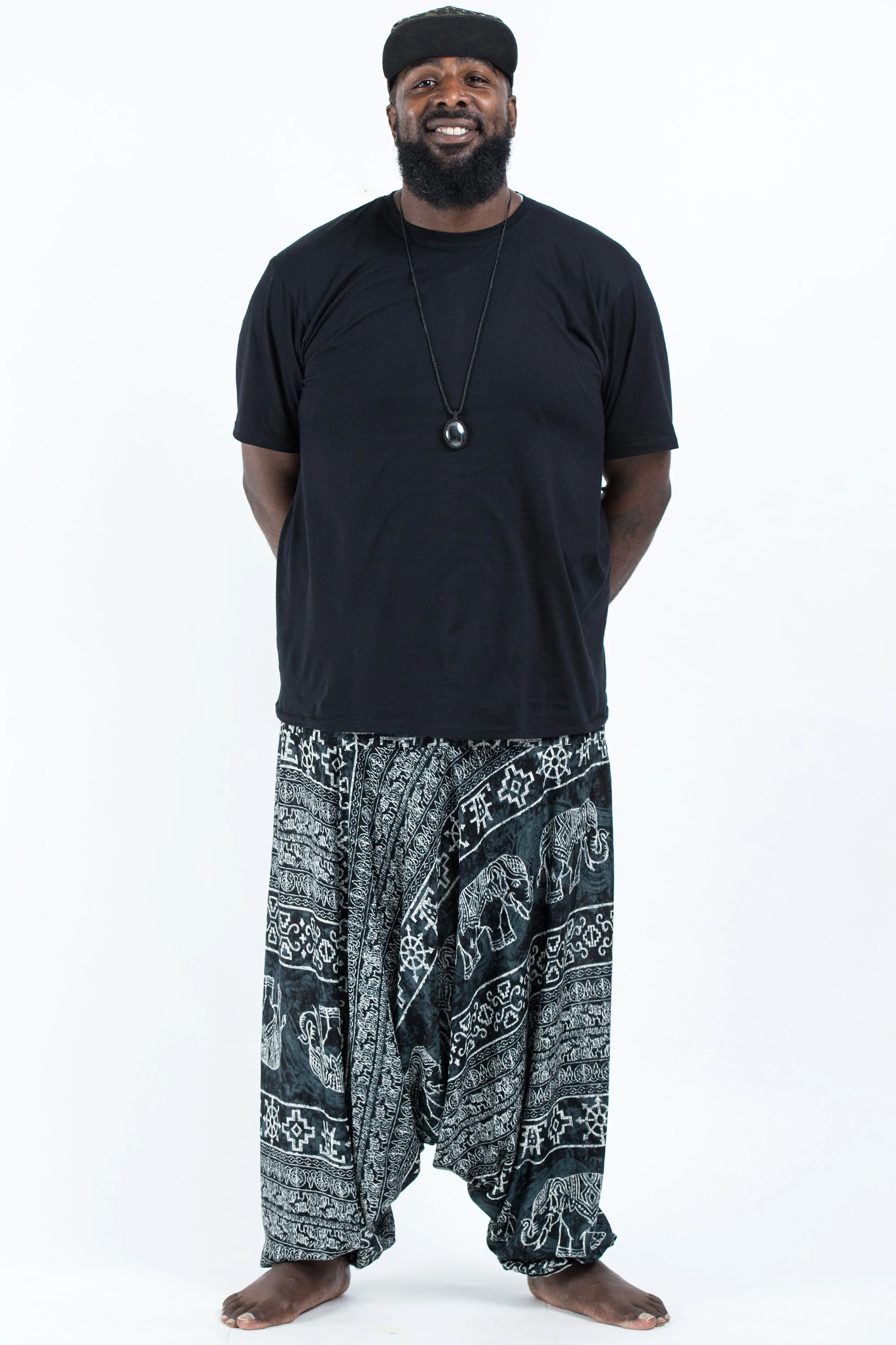 760-Plus-Size-Marble-Elephant-Drop-Crotch-Men-s-Elephant-Pants-in-Black-3.webp Plus Size Marble Elephant Drop Crotch Men's Elephant Pants in Black
