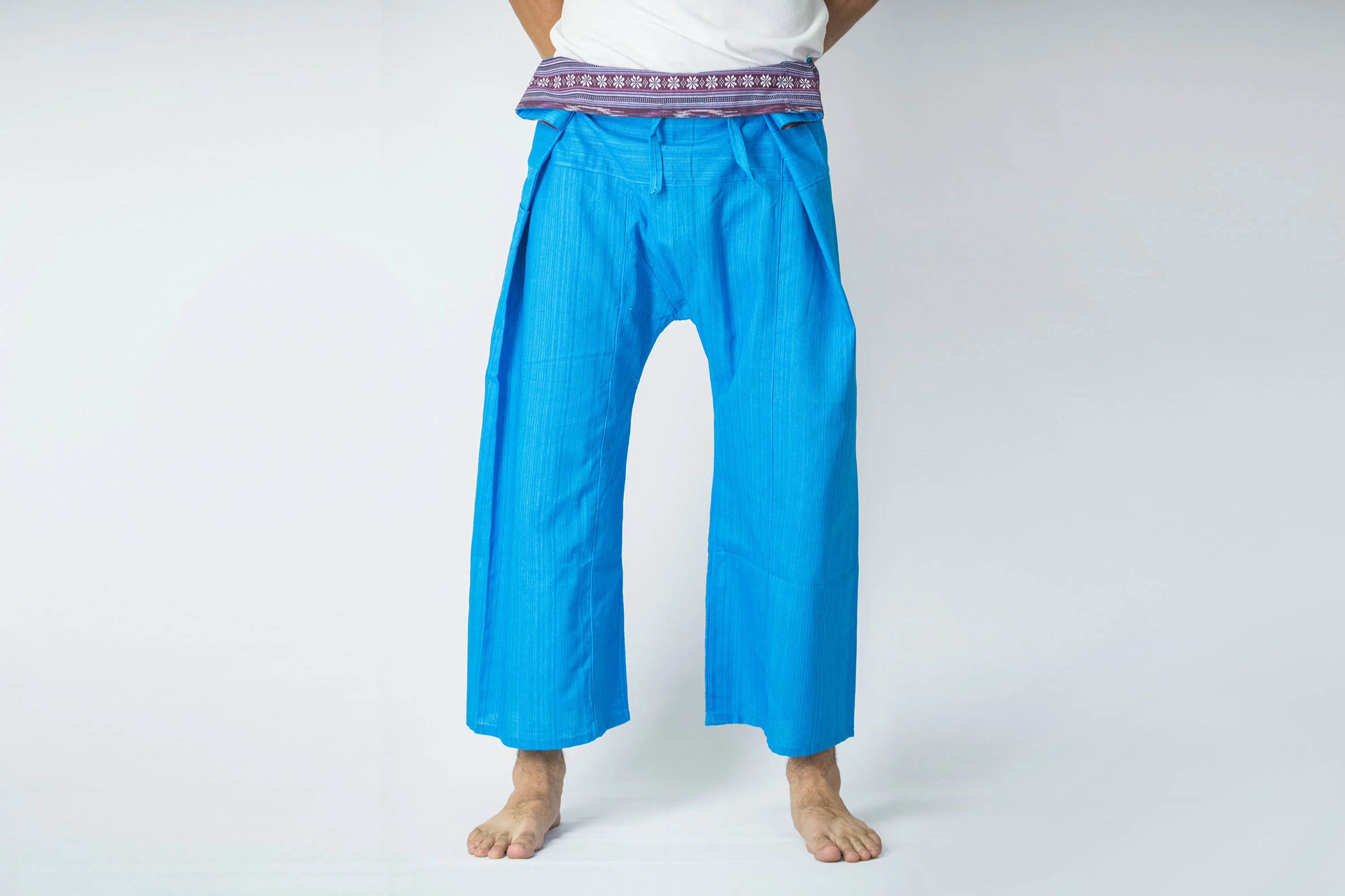 Unisex Thai Fisherman Pants in Sky Blue