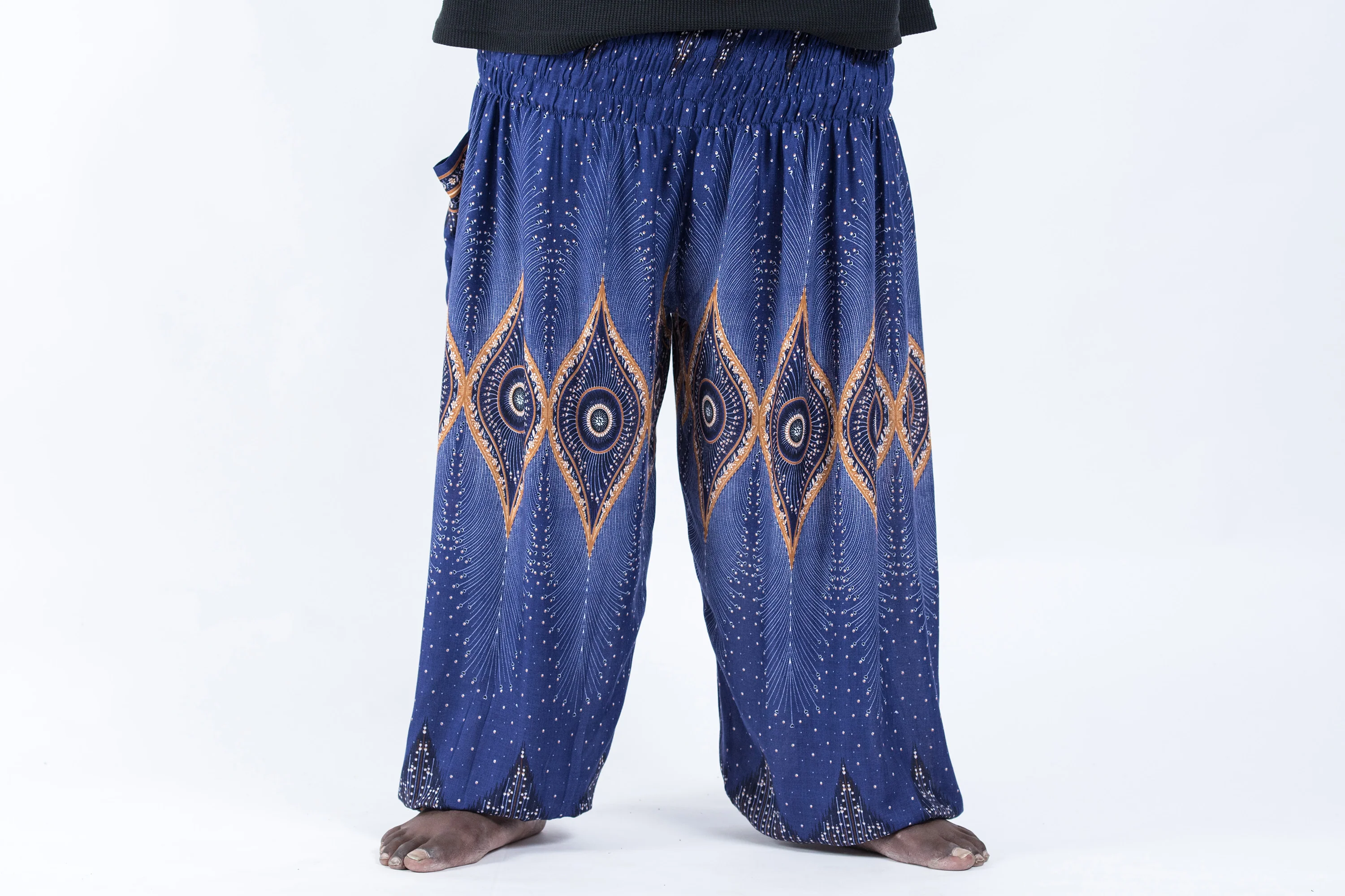 788-Plus-Size-Diamond-Peacock-Men-s-Harem-Pants-in-Blue-2.webp Plus Size Diamond Peacock Men's Harem Pants in Blue