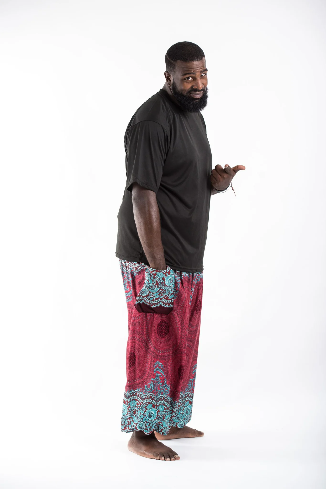 791-Plus-Size-Geometric-Mandalas-Men-s-Harem-Pants-in-Red-3.webp Plus Size Geometric Mandalas Men's Harem Pants in Red
