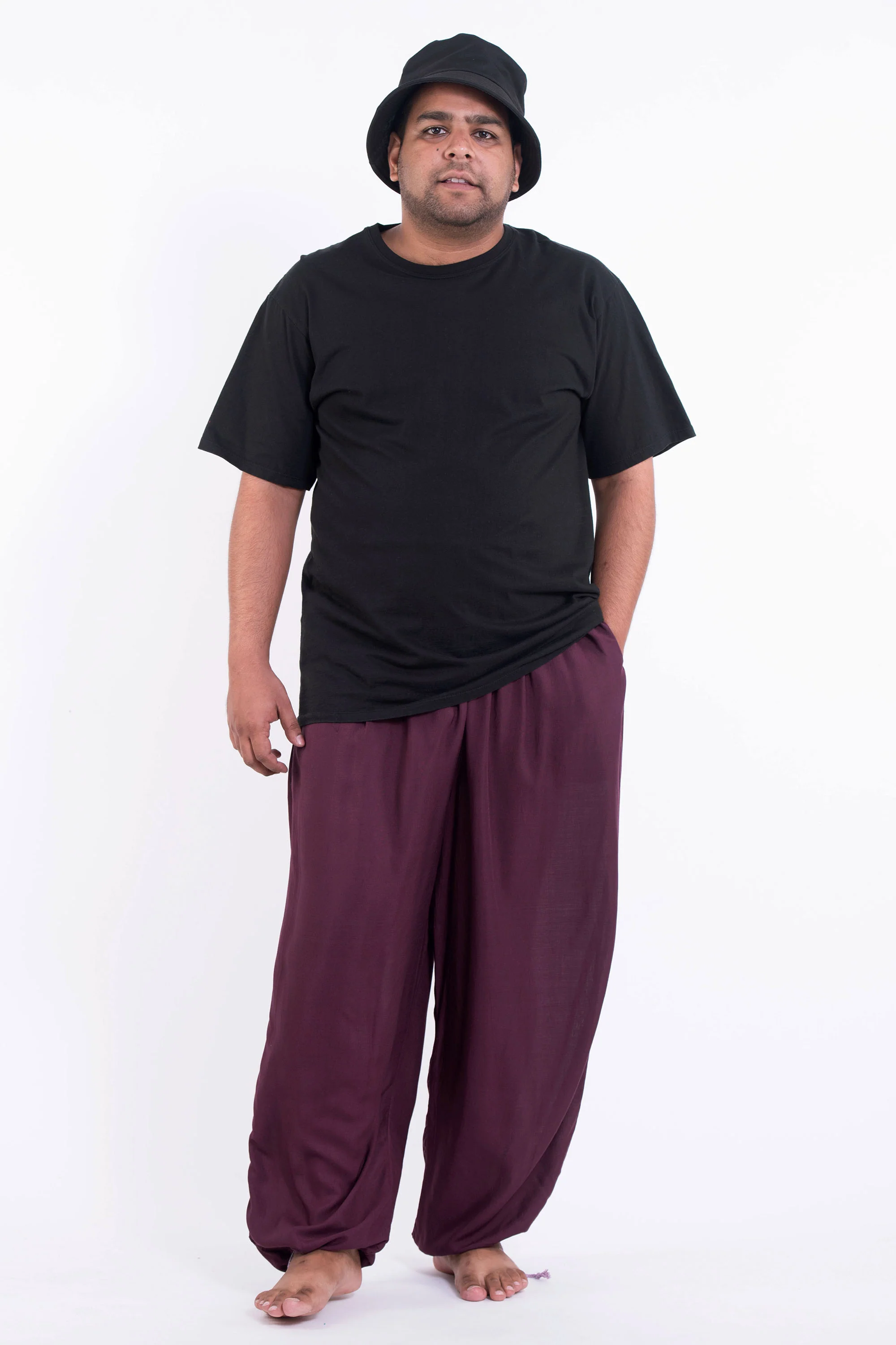 792-Plus-Size-Solid-Color-Drawstring-Men-s-Yoga-Pants-in-Dark-Purple-4.webp Plus Size Solid Color Drawstring Men's Yoga Pants in Dark Purple