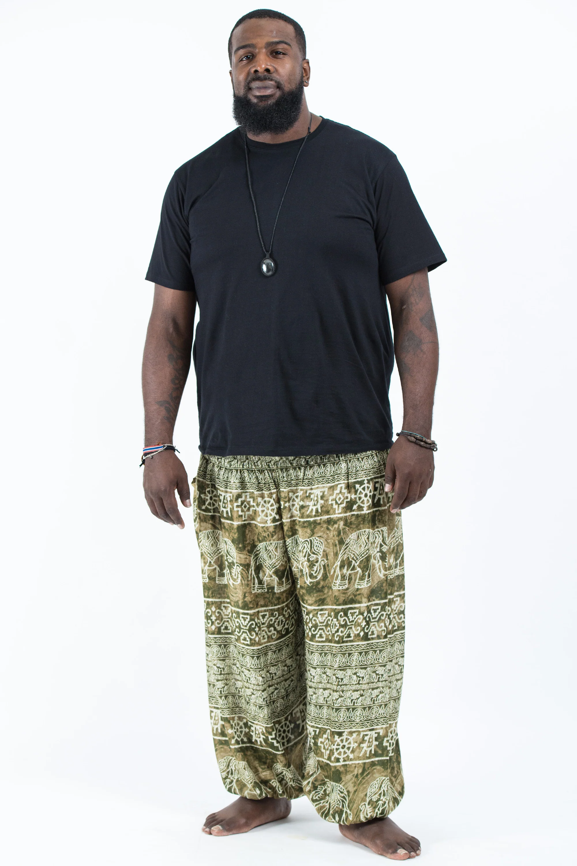 799-Plus-Size-Marble-Elephant-Men-s-Elephant-Pants-in-Olive-4.webp Plus Size Marble Elephant Men's Elephant Pants in Olive