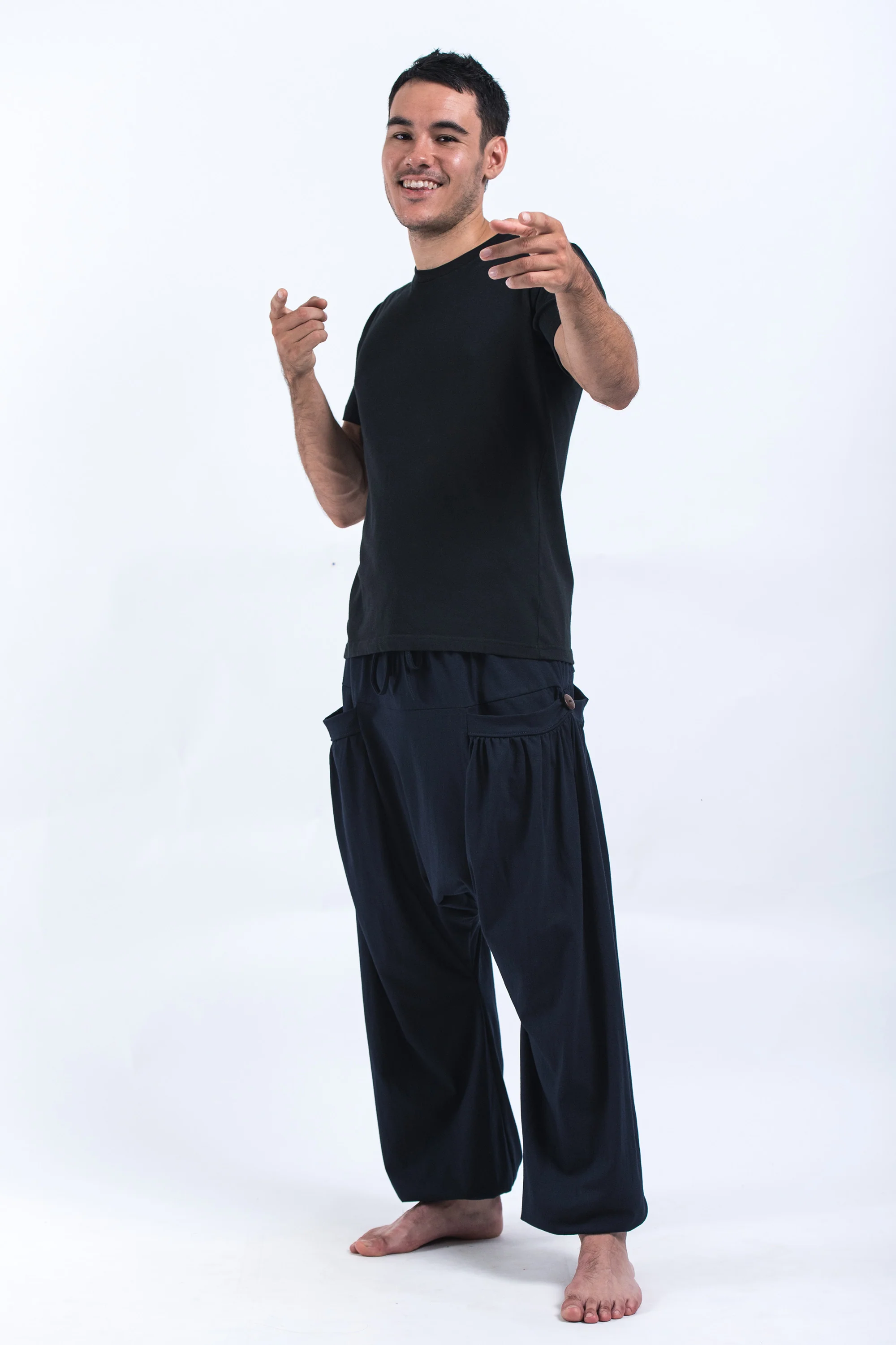 802-Cotton-Men-Harem-Pants-in-Solid-Navy-4.webp Cotton Men Harem Pants in Solid Navy