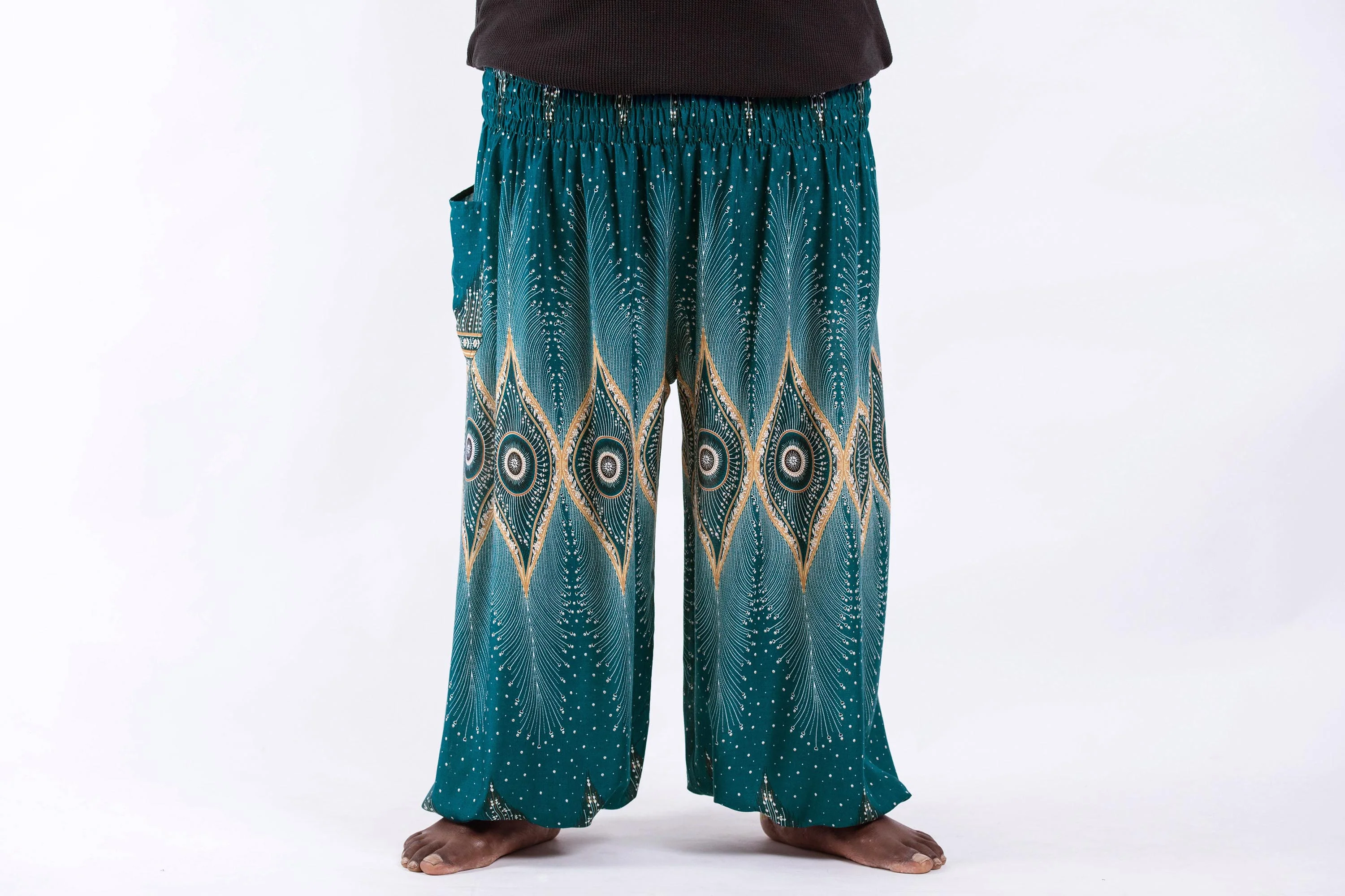 828-Plus-Size-Diamond-Peacock-Men-s-Harem-Pants-in-Turquoise-2.webp Plus Size Diamond Peacock Men's Harem Pants in Turquoise