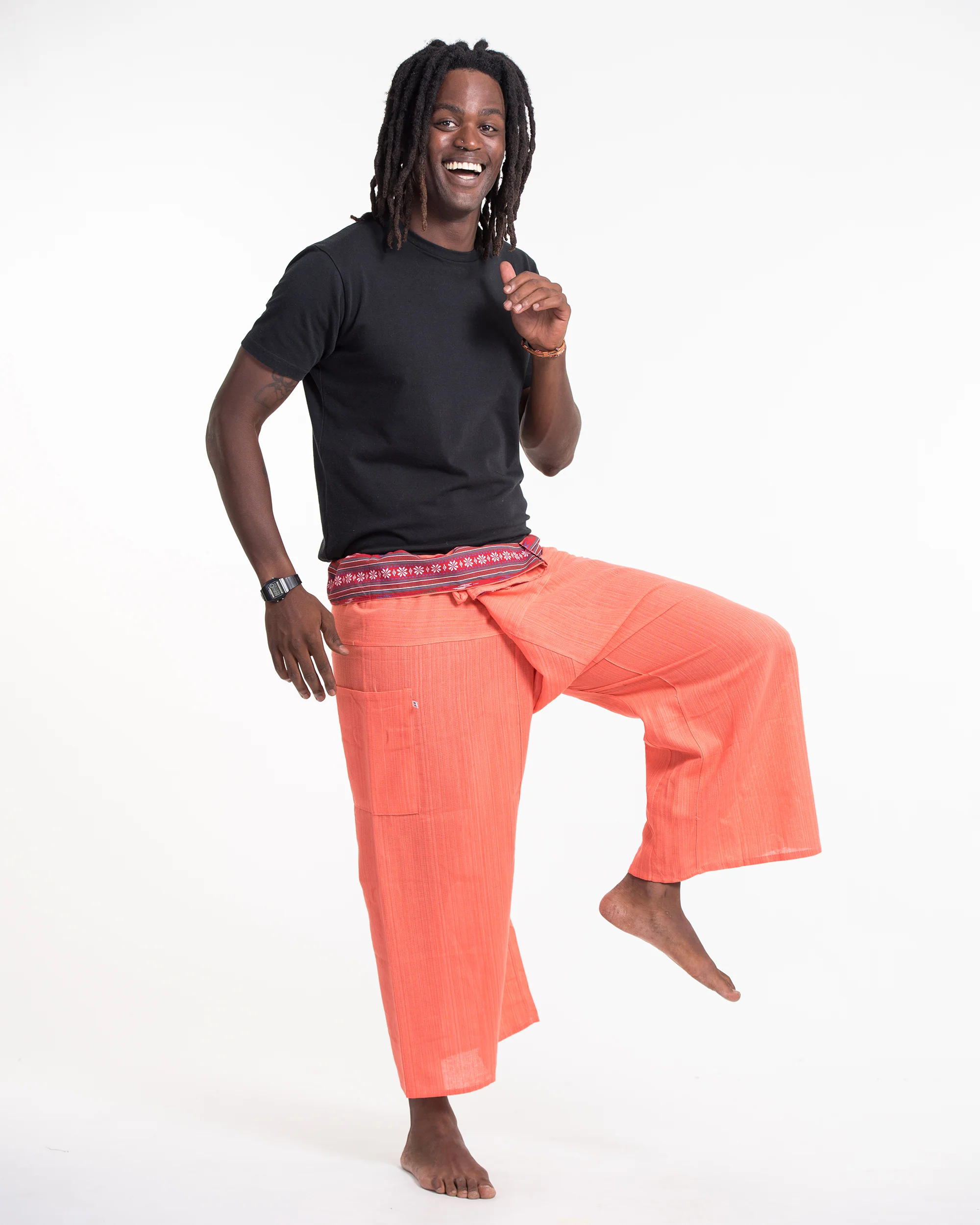 Unisex Thai Fisherman Pants in Peach