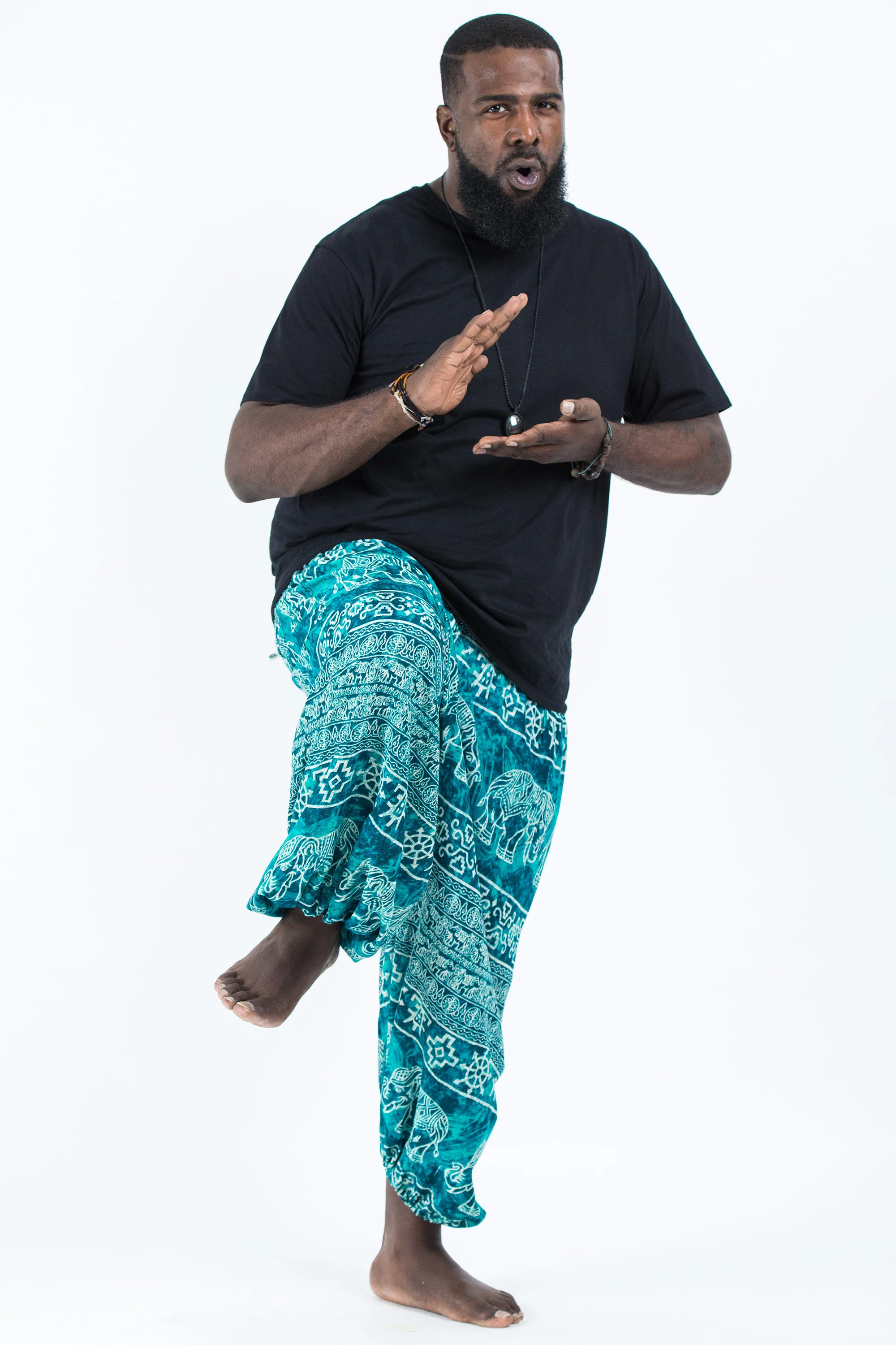 855-Plus-Size-Marble-Elephant-Men-s-Elephant-Pants-in-Turquoise-4.webp Plus Size Marble Elephant Men's Elephant Pants in Turquoise