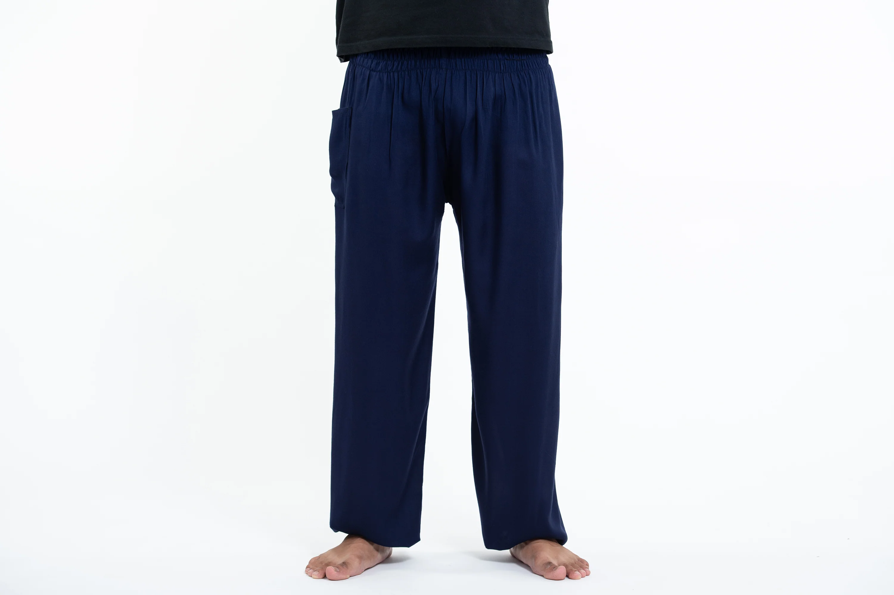 Solid Color Men's Tall Harem Pants in Blue