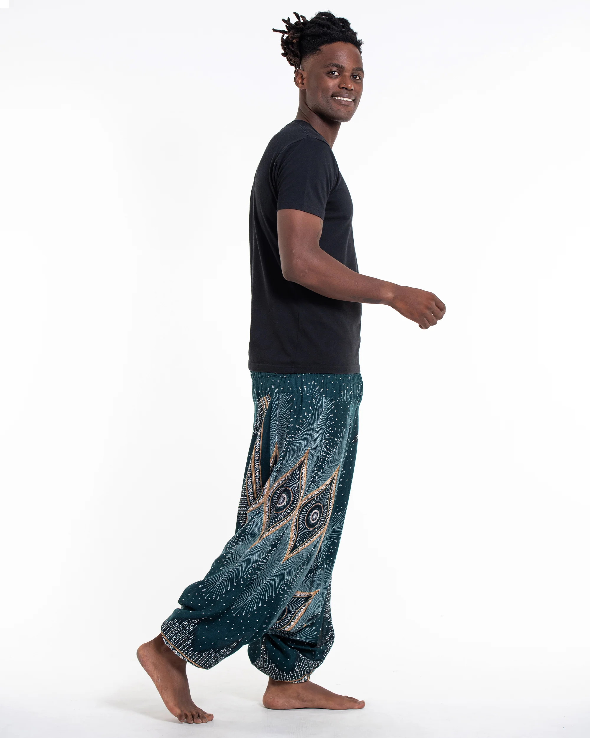 877-Diamond-Peacock-Drop-Crotch-Men-s-Harem-Pants-in-Turquoise-3.webp Diamond Peacock Drop Crotch Men's Harem Pants in Turquoise