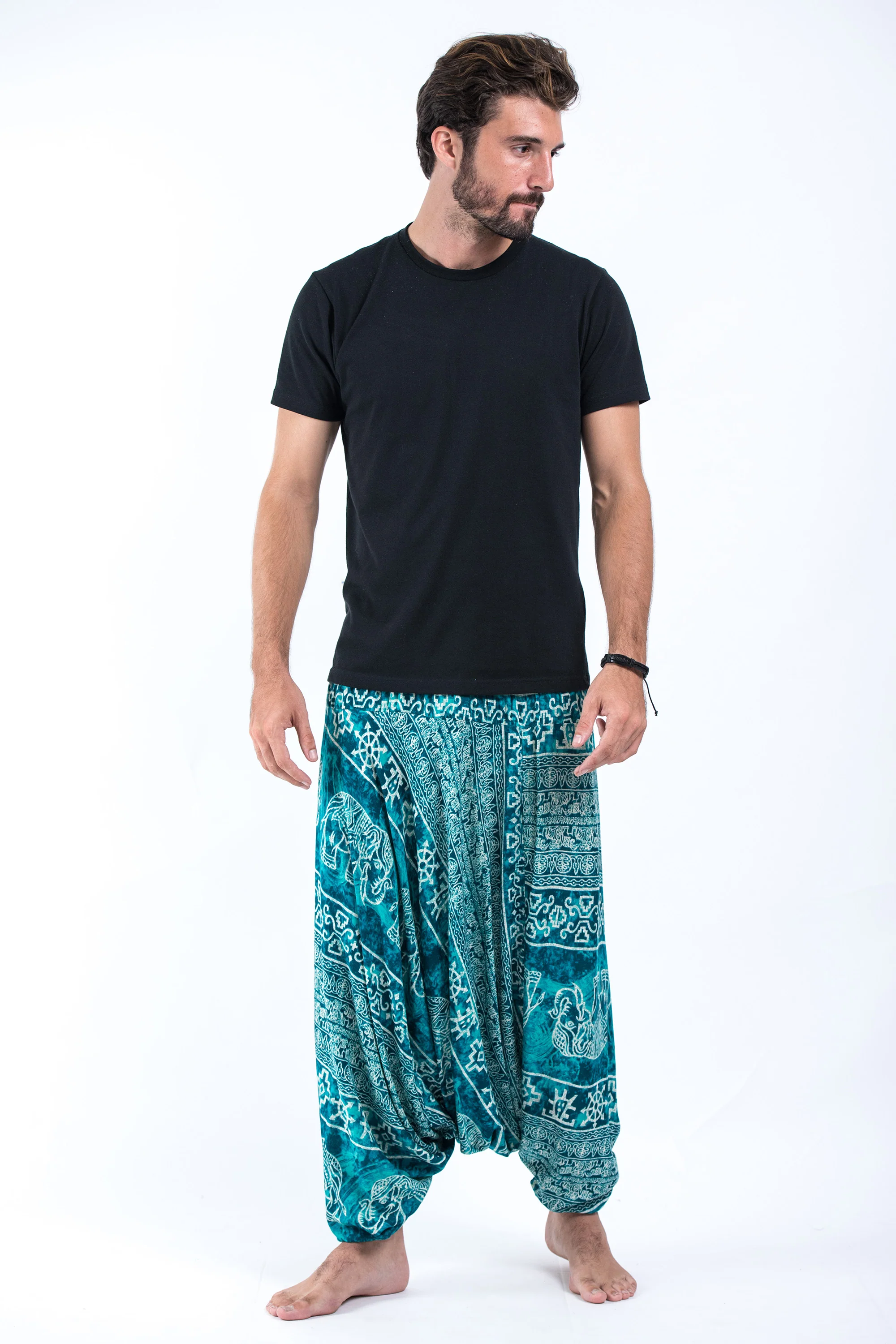897-Marble-Elephant-Drop-Crotch-Men-s-Elephant-Pants-in-Turquoise-4.webp Marble Elephant Drop Crotch Men's Elephant Pants in Turquoise