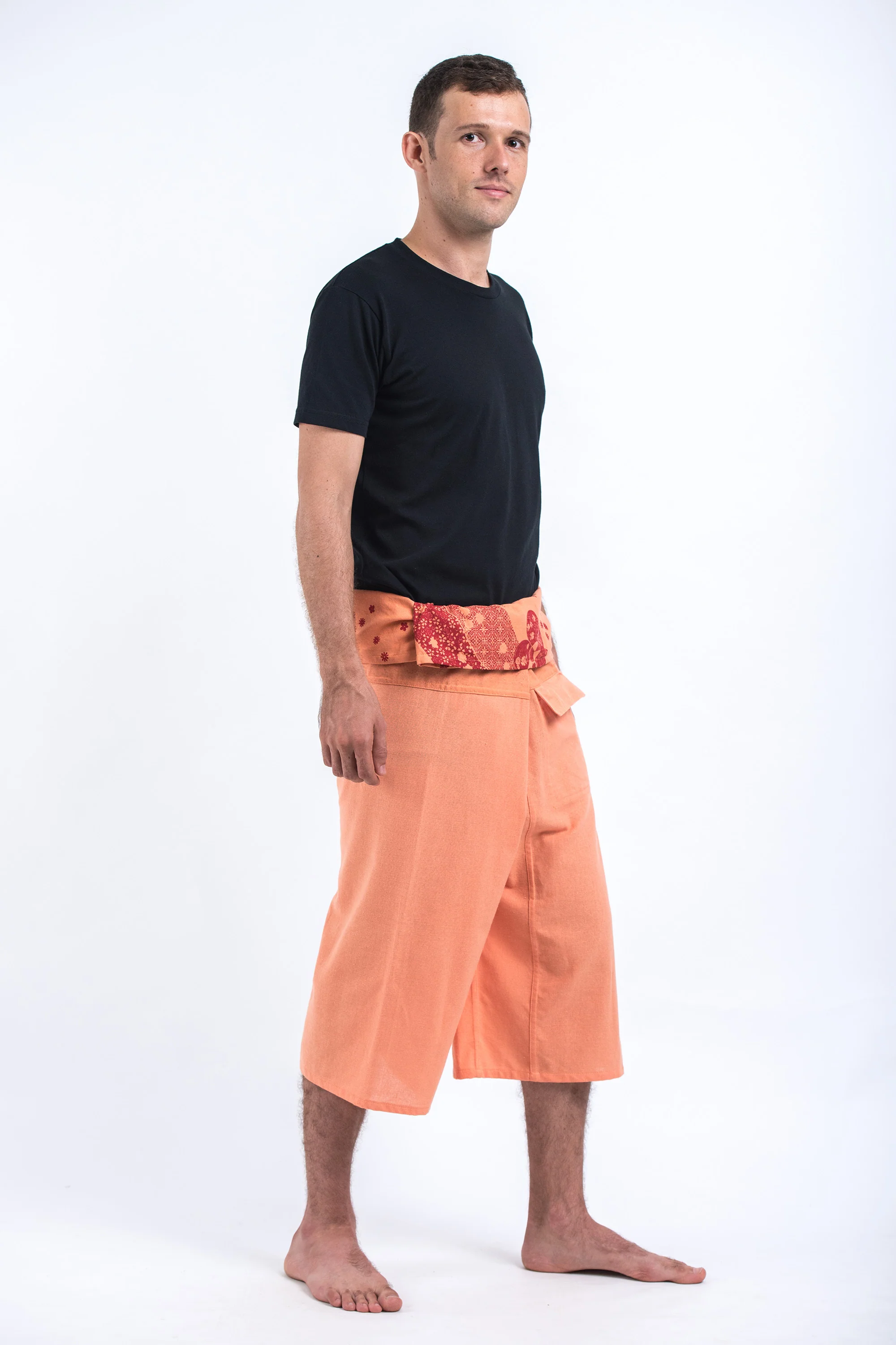 949-Men-s-Cropped-Fisherman-Pants-with-Pattern-Waist-Band-in-Light-Orange-3.webp Men's Cropped Fisherman Pants with Pattern Waist Band in Light Orange