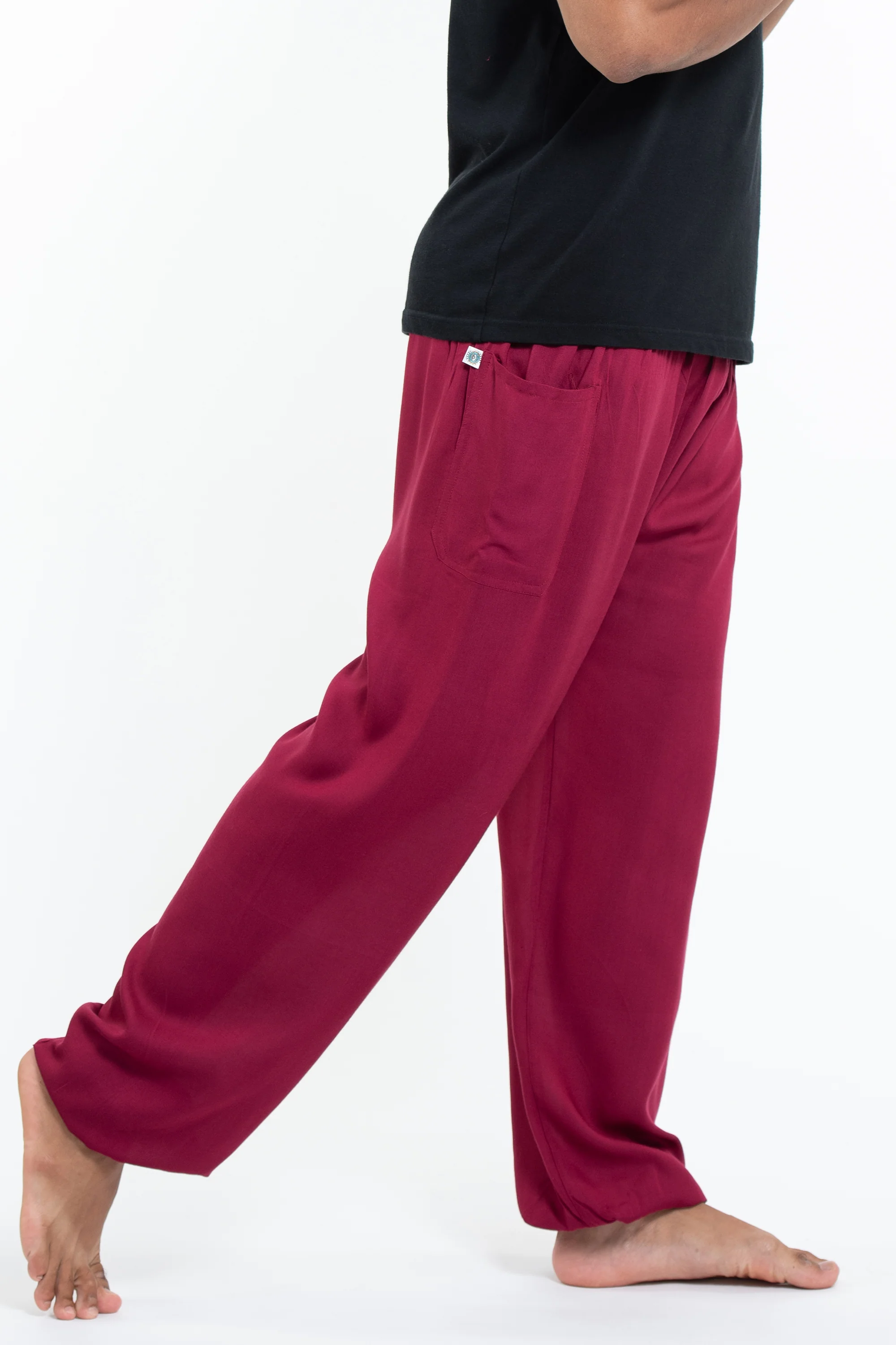 977-Solid-Color-Men-s-Tall-Harem-Pants-in-Red-3.webp Solid Color Men's Tall Harem Pants in Red