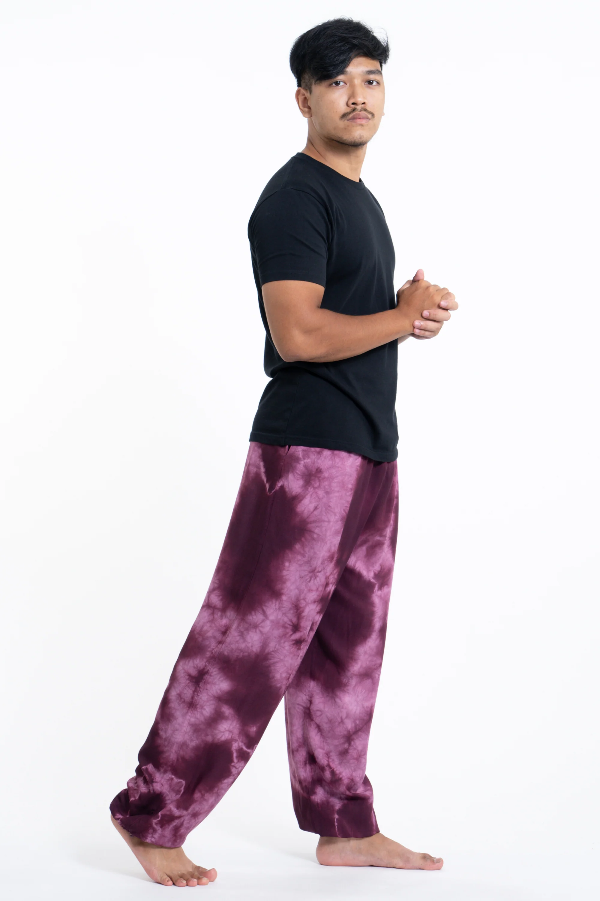 988-Tie-Dye-Drawstring-Men-s-Yoga-Massage-Pants-in-Dark-Purple-3.webp Tie Dye Drawstring Men's Yoga Massage Pants in Dark Purple