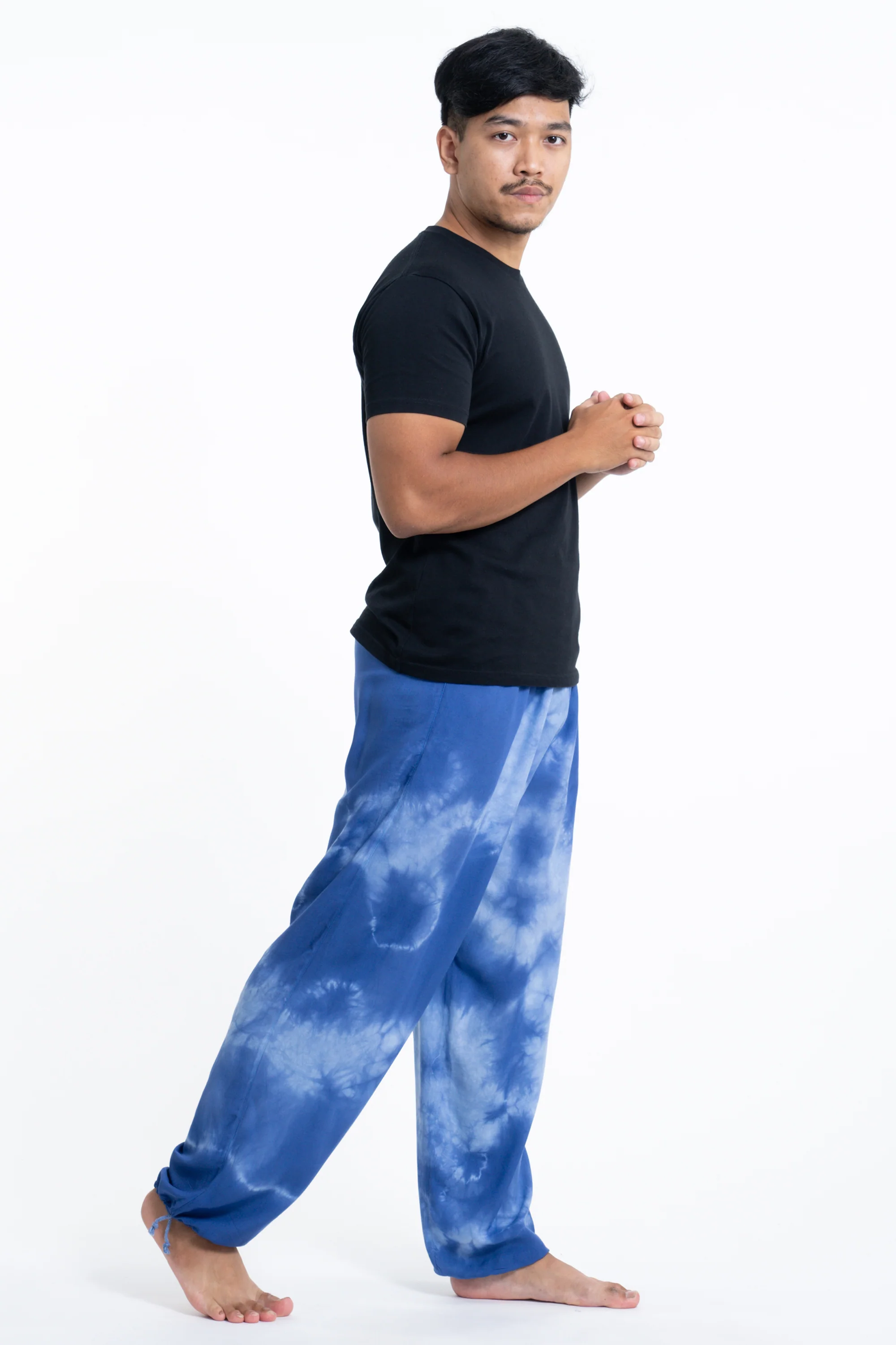 992-Tie-Dye-Drawstring-Men-s-Yoga-Massage-Pants-in-Blue-3.webp Tie Dye Drawstring Men's Yoga Massage Pants in Blue